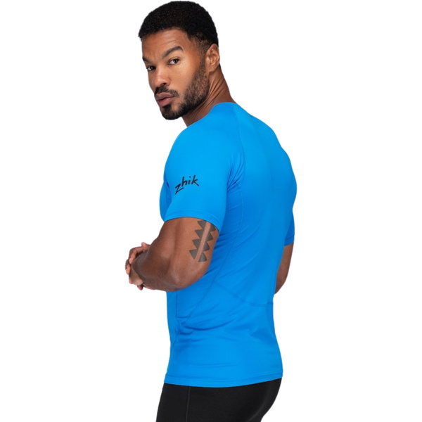 2026 Zhik Heren Eco Spandex LT Short Sleeve Baselayer Top DTP-0167-M-CYA - Cyan